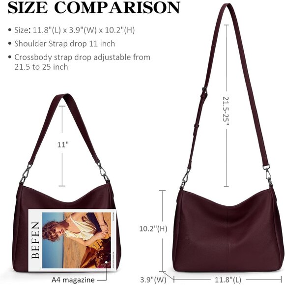 Luxury Genuine Leather Women's Handbag - Large Capacity & Stylish Design - Picture 4 of 7